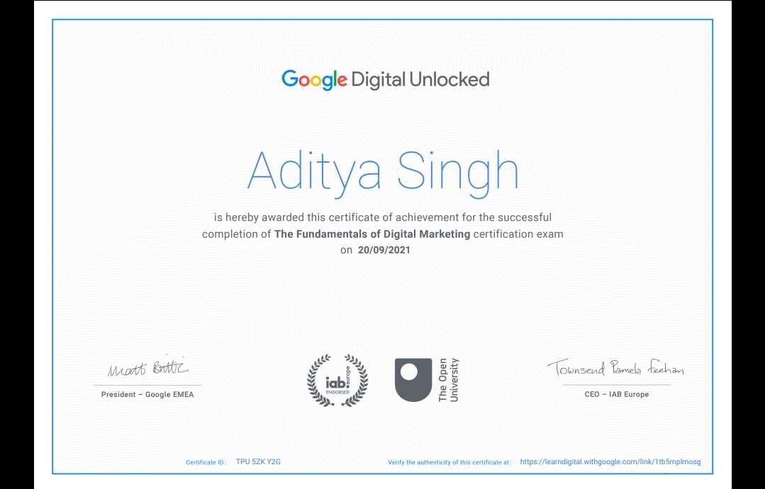 Google Digital Marketing Certificate